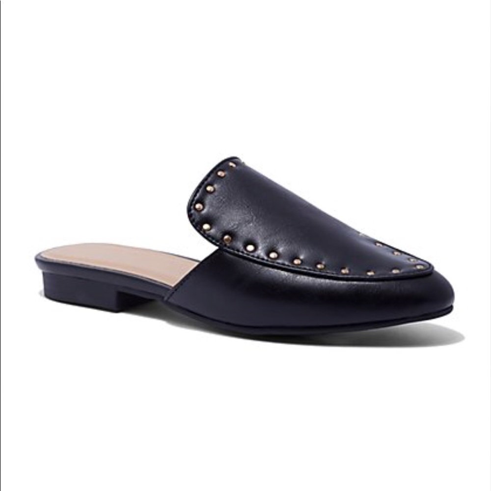 Black studded mule